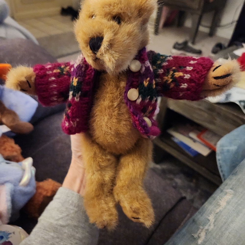 Plush Teddy Bear with Colorful Sweater
